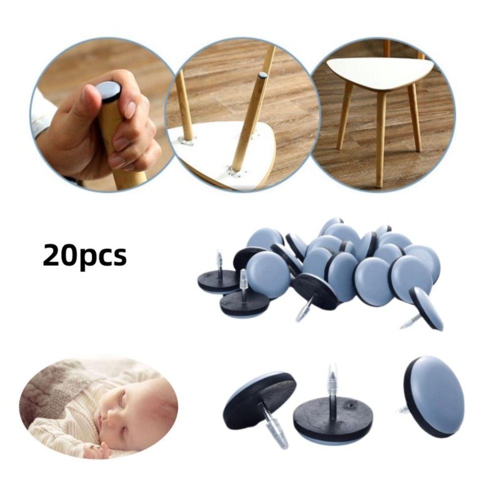 20pcs Round Furniture Legs Pads With Nails Chair Leg Mat Durable Floor Protectors Slider  Furniture