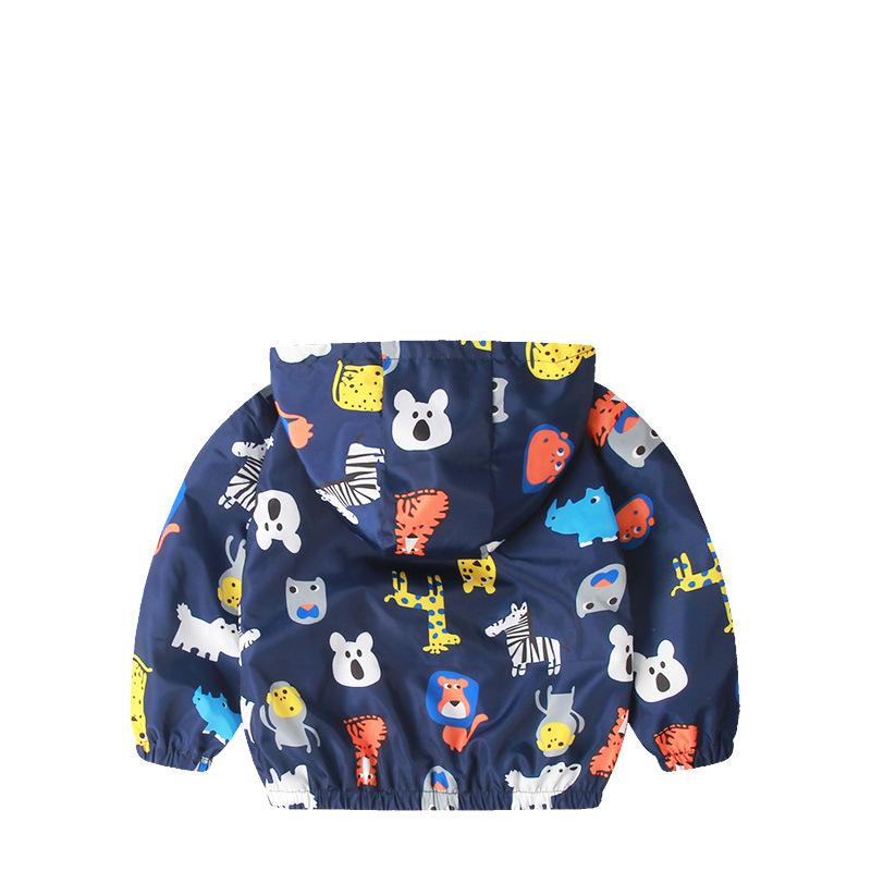 Children's Spring Boys Cartoon Jacket Zip Hooded Jacket