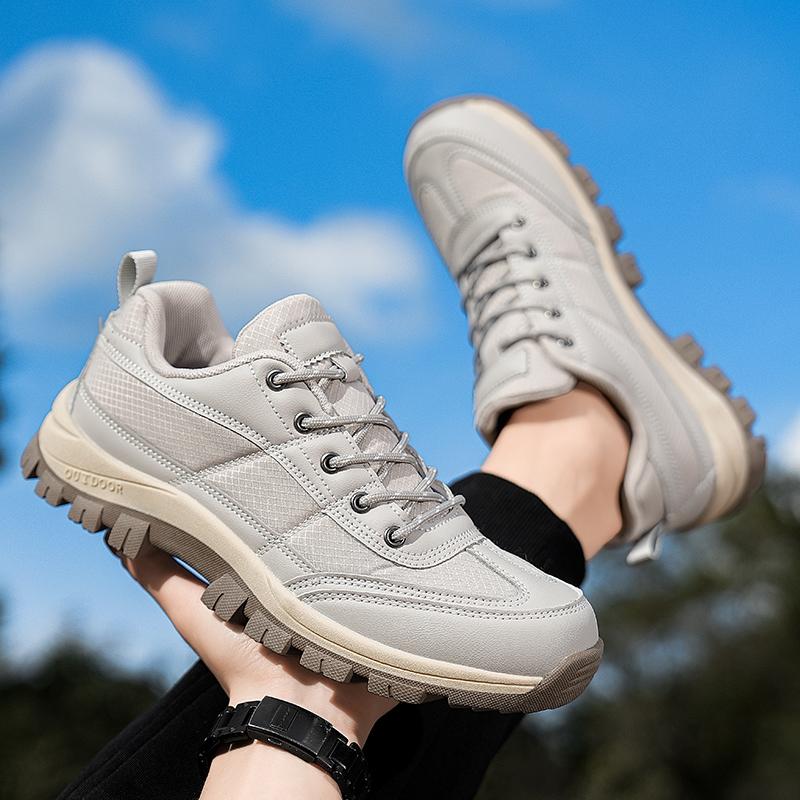 Men Large Size Climbing Shoes Causal Thick Soled Antiskid Hiking Footwear Spring Outdoor Wear Resistant Sneaker 36 To 45