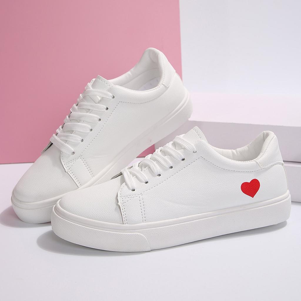 White Shoes Women's New Soft Bottom Non-Slip Running Student Shoes Casual All-Match Flat Basic Student Women's Board Shoes