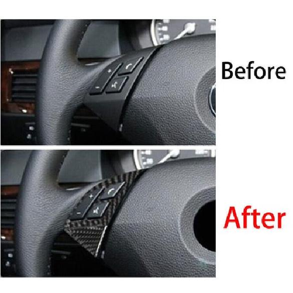 For BMW 5 Series 04-2010 Real Carbon Fiber Front Steering Wheel Frame Cover Trim