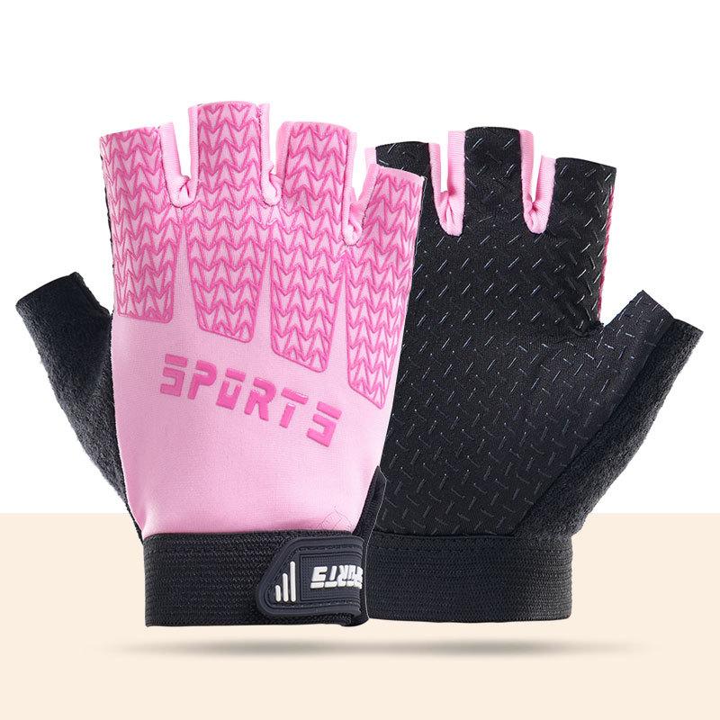 Children s Cycling Gloves Non-slip Shock-Absorbing Half Finger Bike Gloves Protective Wear-resistant Light Weight Sports Gloves S