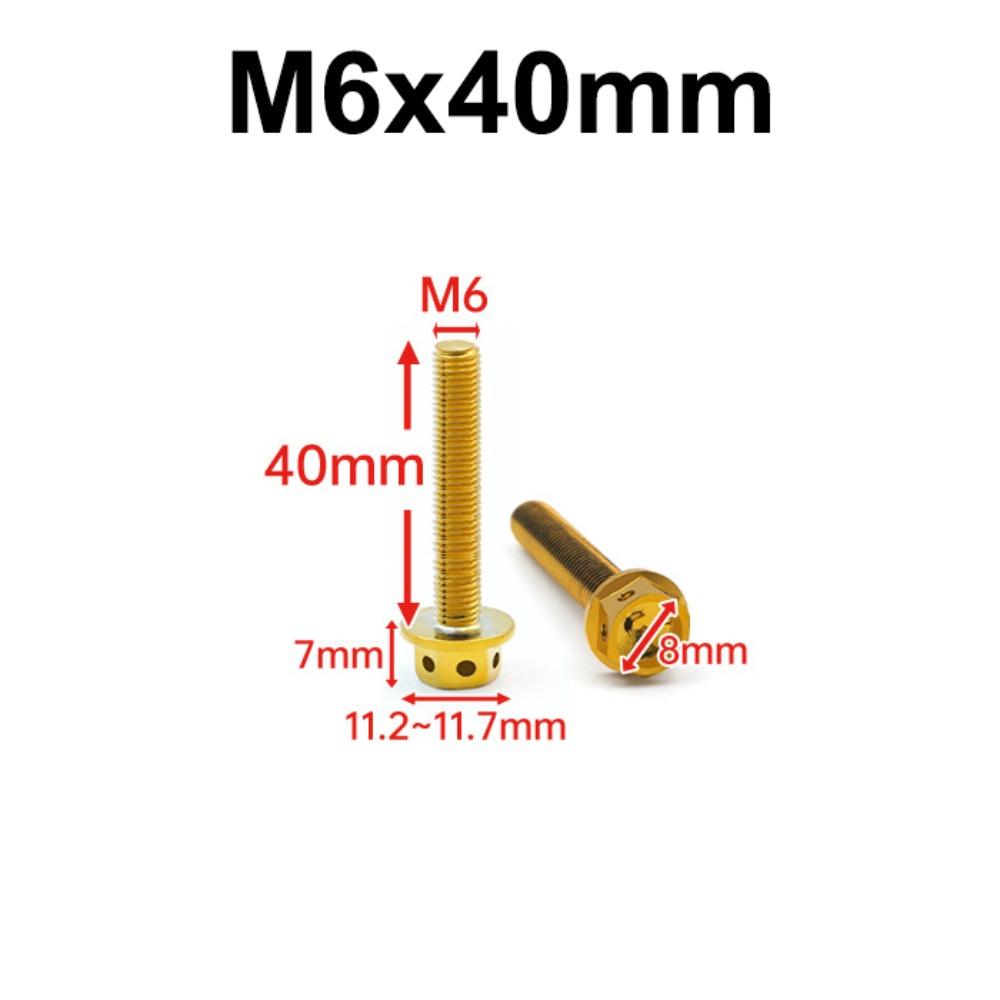 10/15/20/25/30/35/40/45/50/60 Titanium Bolt With Drilled Holes Hex Head Screws Motorcycle