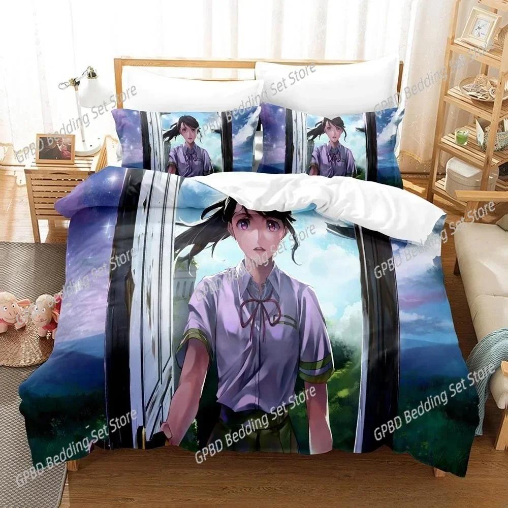Luxury New 3D Print Anime Suzume no Tojimari Bedding Set Single Twin Full Queen King Size Bed Set Bedroom Duvet cover Sets