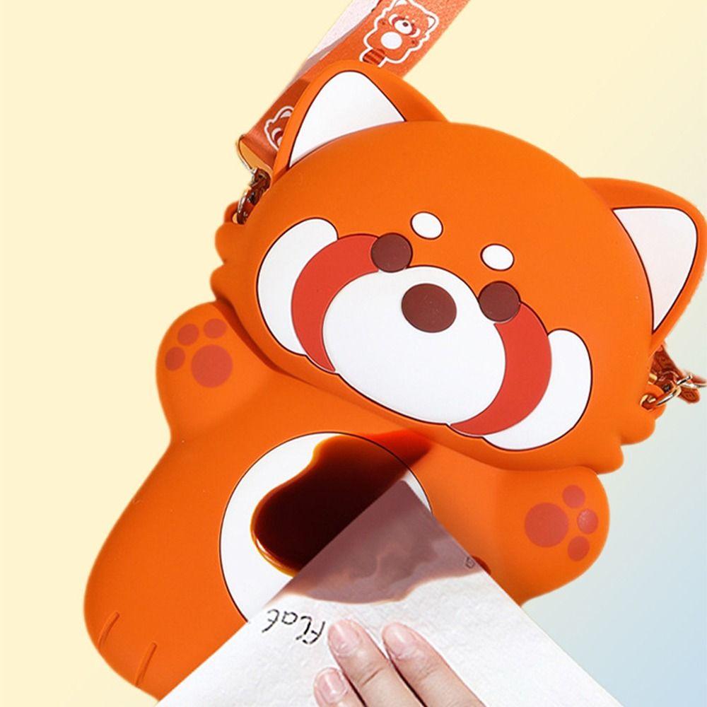 Creative Silicone Crossbody Bag Red Panda Pattern 3D Cute Shoulder Bags Adjustable Strap Waterproof Silicone Cartoon Handbag
