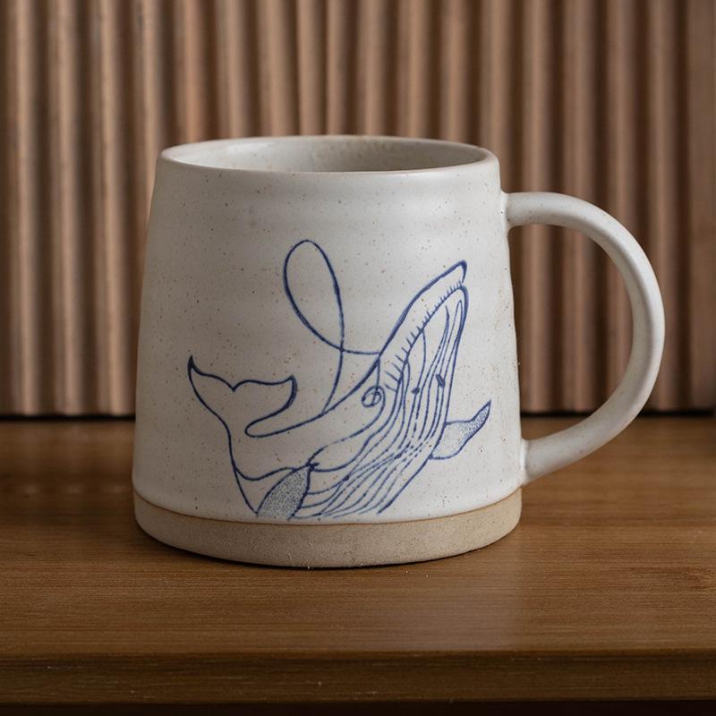 

Artistic sense simple Nordic ceramic ins style mug, creative personality retro household water cup coffee cup 401-500ml