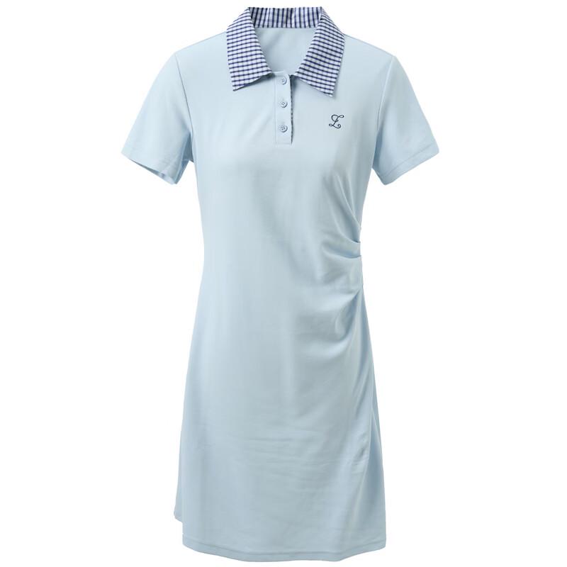 Women's Plaid Collar Short Sleeve A-Line Polo Dress