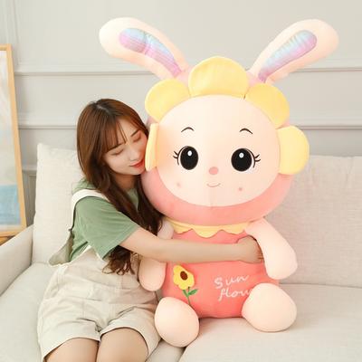 Sonnenblumen Kaninchen Puppe Plüschtier Beruhigende Stoffpuppe Mädchen Geburtstagsgeschenk Kleines Kaninchen Heilungssystem