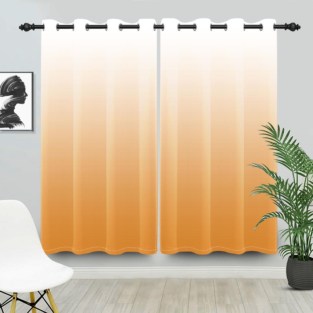 Set Of 2 Modern Ombre Solid Color Curtains Gradient Drapes Bedroom Living Room Thermal Insulated Window Treatments Curtain Darkening For Area Made