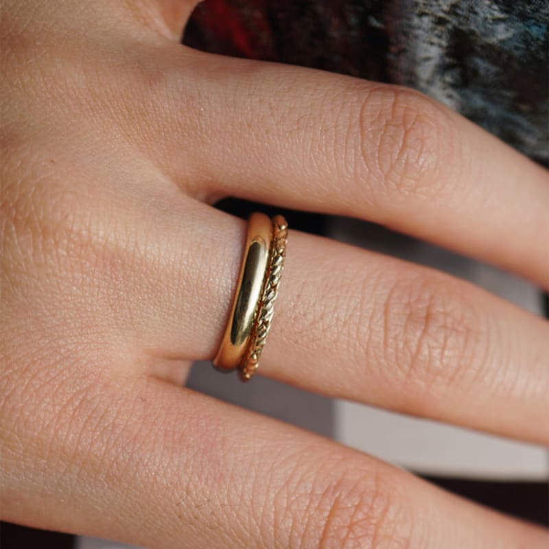 OURPIERRE STRING ROPE CHAIN RING VERMEIL