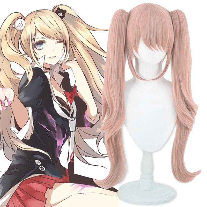Stunning Danganronpa Junko Enoshima Cosplay Wig With Cute Bear And Bunny Hairclips