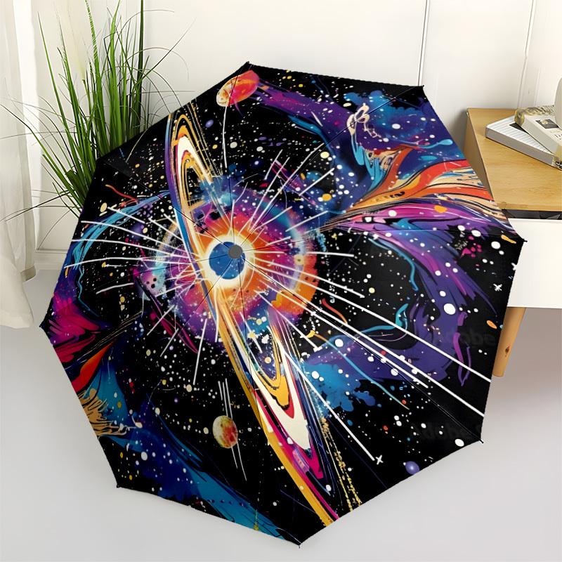 

1pc Cosmic Artwork Automatic Open/Close Umbrella - Portable Collapsible Umbrella with 8-Rib Stability, Fashion Lovers yy251017191