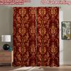 2D Flat Printing 2pcs Curtain Curtains Golden Floral Design Digital Printed Polyester Drapes Holiday Decorations for Holiday