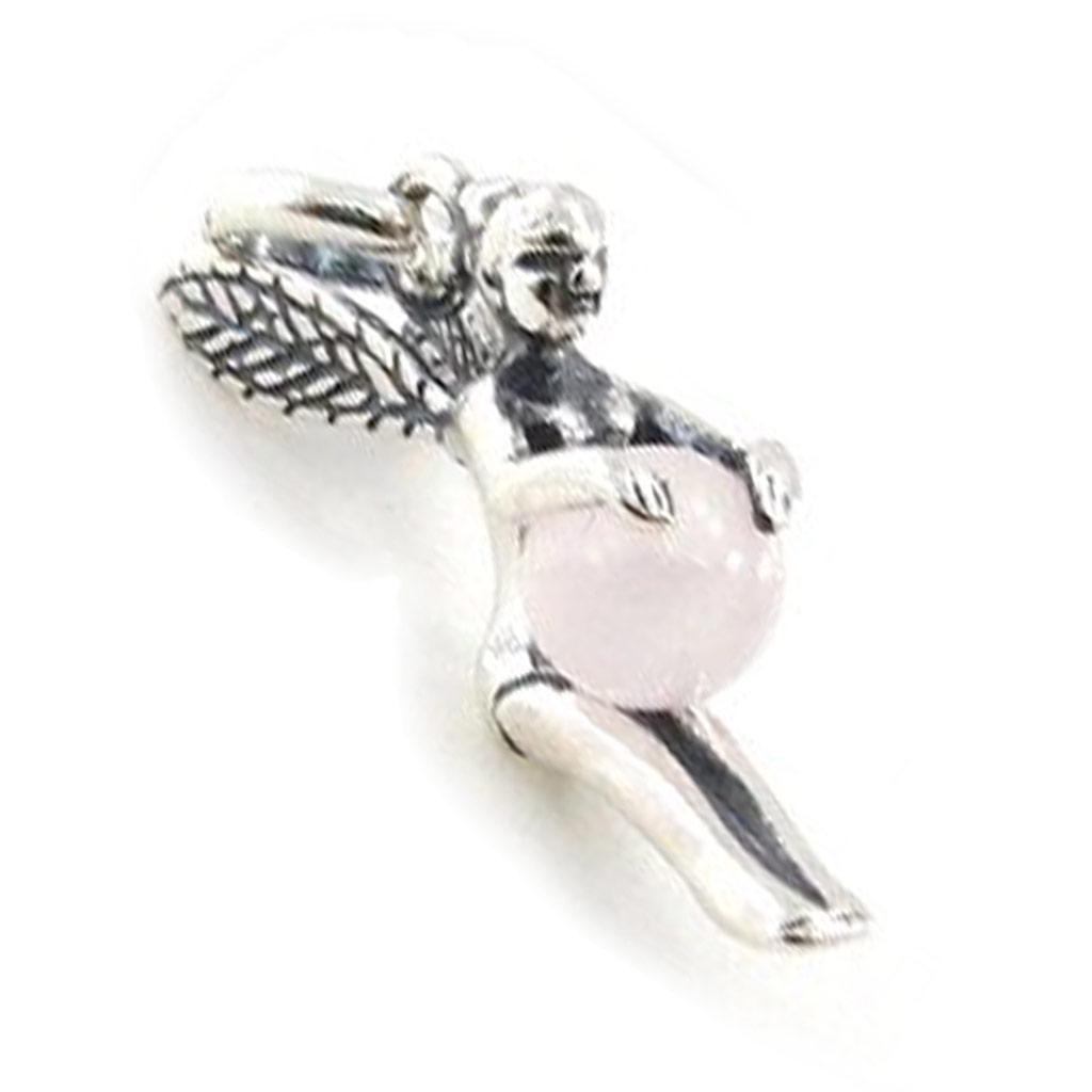 Les Trésors De Lily [I9909] - Sølv anheng 'Tinkerbell' sølv rosekvarts - 15x20 mm