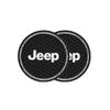 2Pcs Leather Coaster Anti-noise Water Cup Pad Cushion For Jeep Renegade Compass Grand Cherokee Wrangler Patriot Liberty Rubicon AJR1