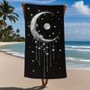 Moon Pendant Modern Microfiber Bath Towel Soft Absorbent Quick-Drying Geometric Moon Stars Design Compact for Travel Pool