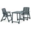 Day and Night - Day and Night Folding Bistro Table and Chairs 3 Pieces Green Plastic