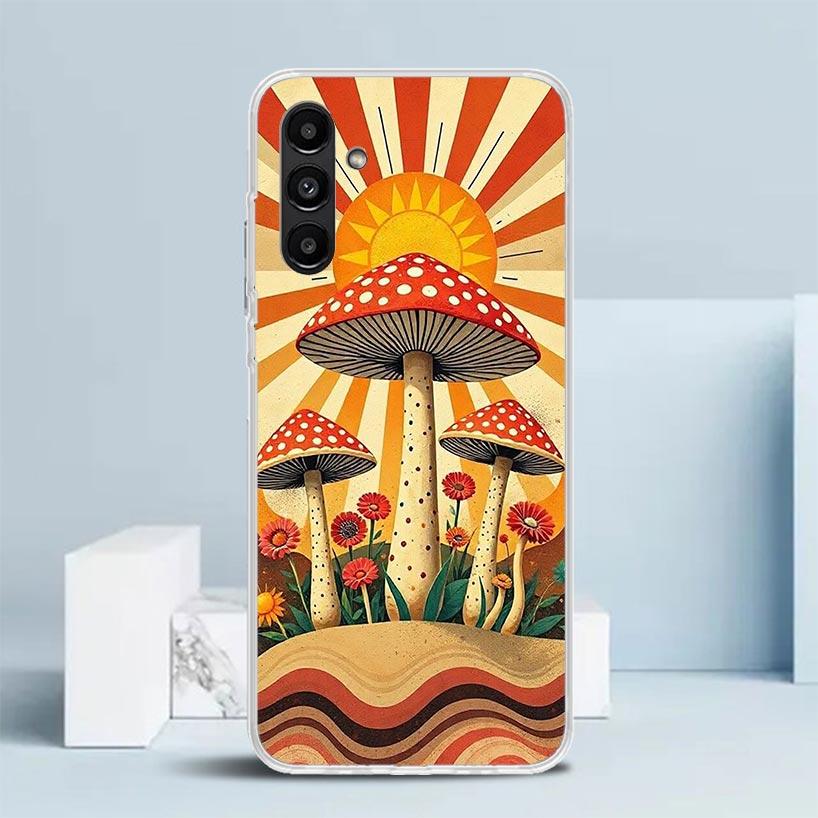 

Boho Hippy Mushroom Sunrise Cover for Samsung Galaxy A17 A37 A57 A16 A26 A36 A56 A15 A14 A55 Phone Case A13 A53 A25 A35 A24 A34 Samsung A07