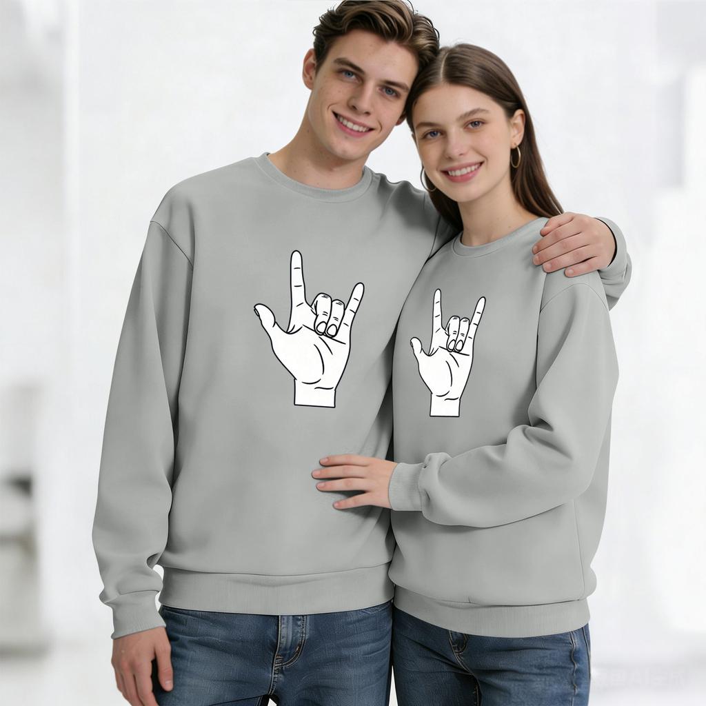 Męska bluzka z długim rękawem z okrągłym dekoltem, unisex, para, casualowa bluzka sportowa