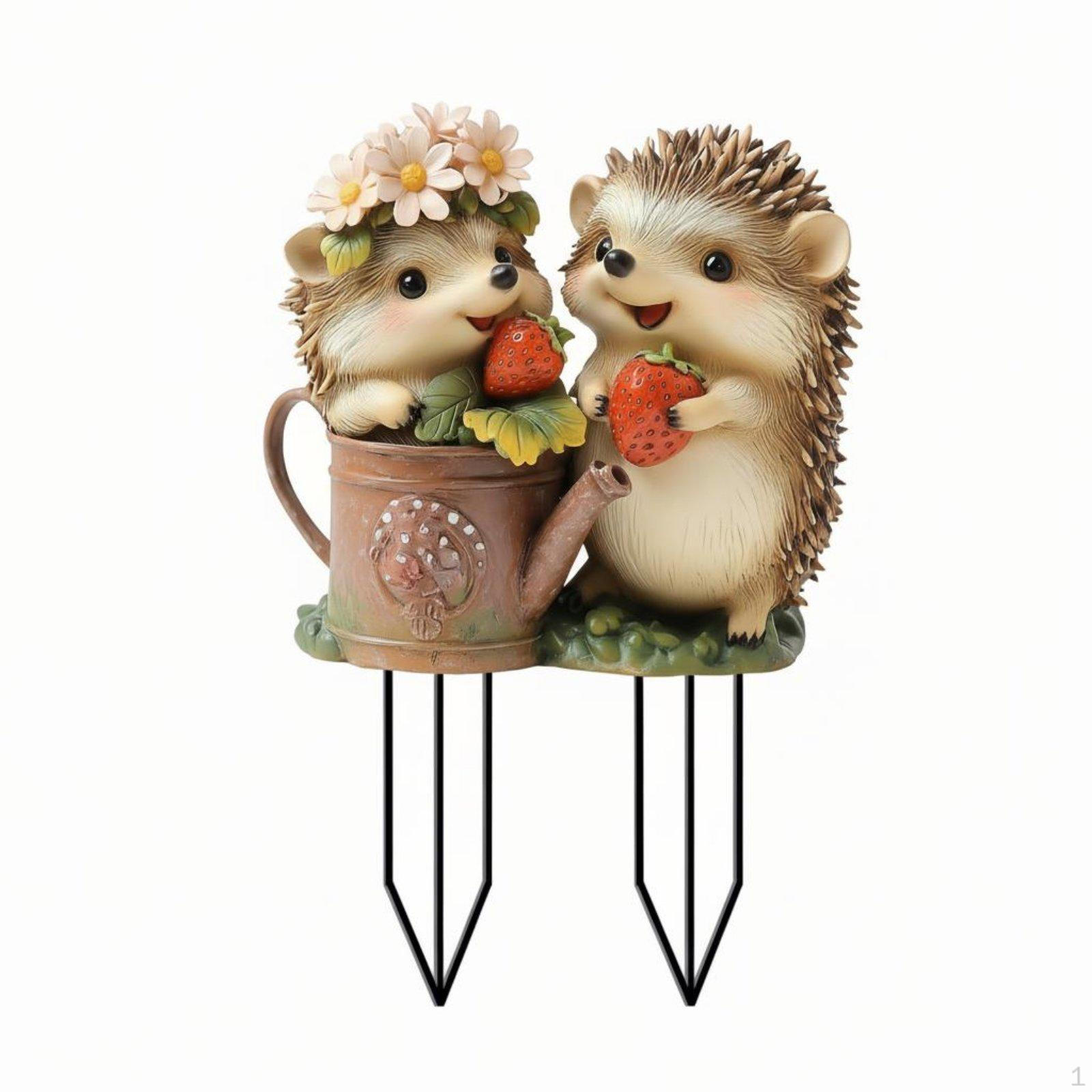 2D Acrylic Hedgehog Yard Art Garden Stake WeatherResistant Animal Insert for
