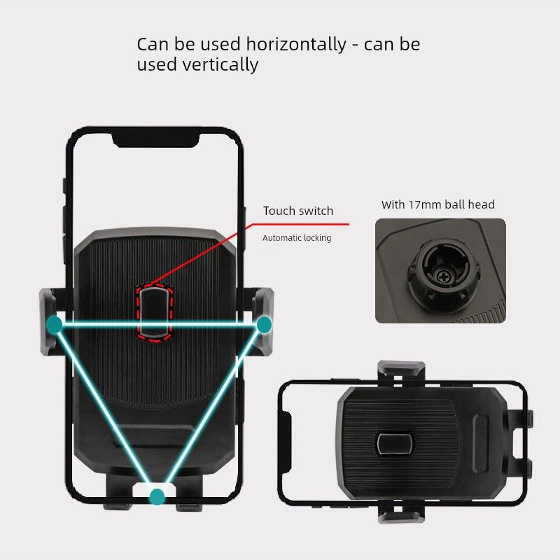 Dual-Purpose Car Mount for Front Windshield and Dashboard, Suction Cup Type Car Navigation Support, Shockproof Phone Holder