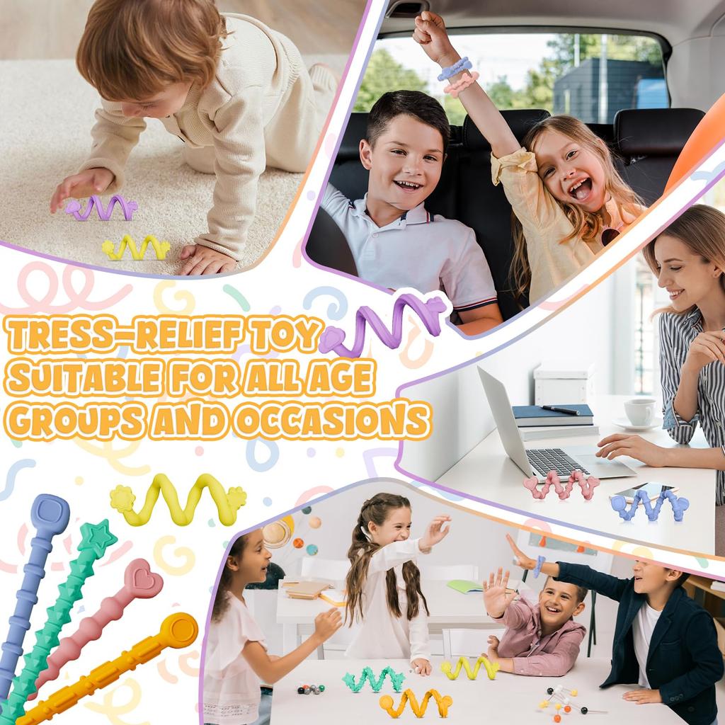 Fidgeting Sensorische Stäbe Spielzeug, Anti Stress Linderung Angst Silikon Texturiert Beruhigendes Sensorisches Spielzeug Für Autismus ADHS Kinder Antistress