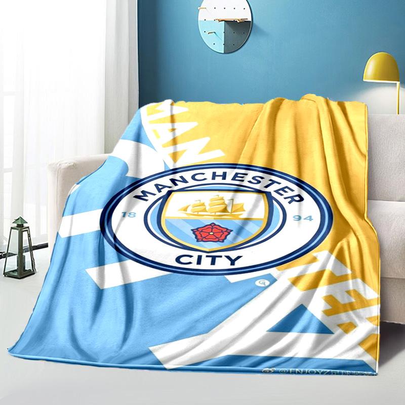 Couverture imprimée City Football Club Couvertures douces en flanelle pour canapé lit Cadeaux pour hommes femmes Couverture de pique-nique Cadeaux de Noël