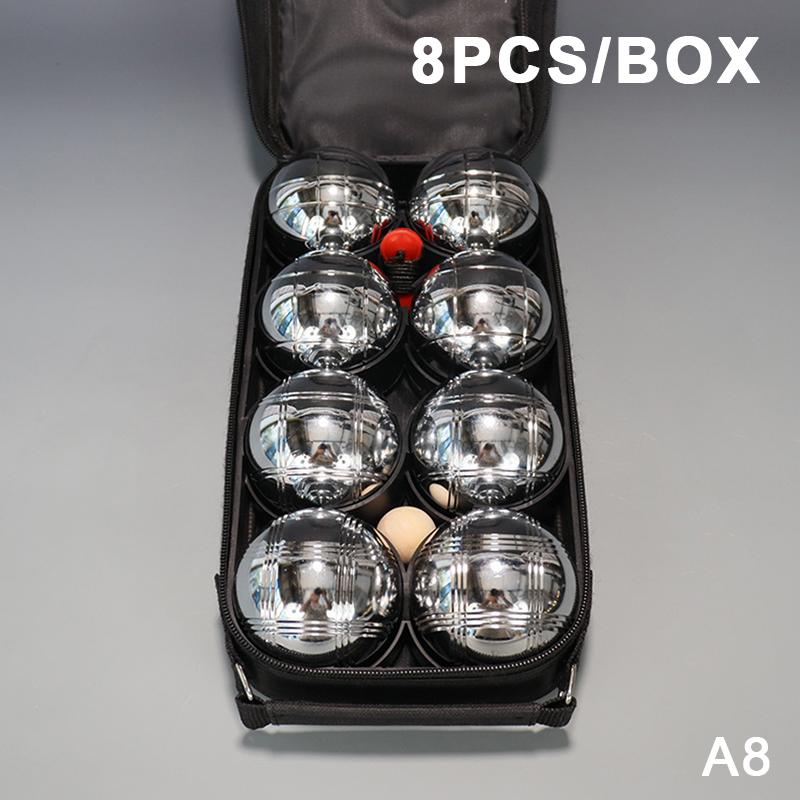 Metal Bocce Ball Outdoor Petanque Set 3 6 8pcs Fun Family Lawn Game for Beach Activities