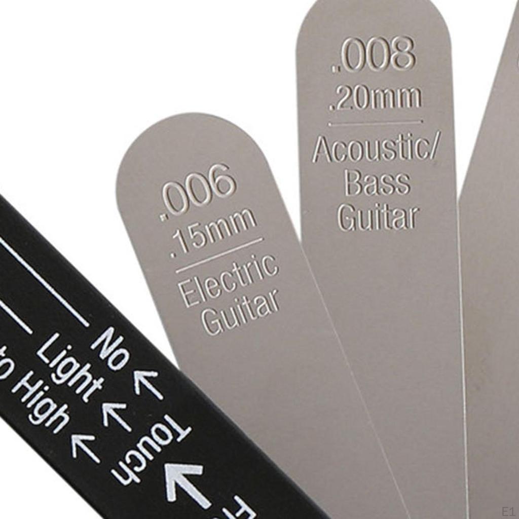 3 Guitar Action Gauges for Adjusting String Height, Professional Luthier Tool, Electric Bass Pick