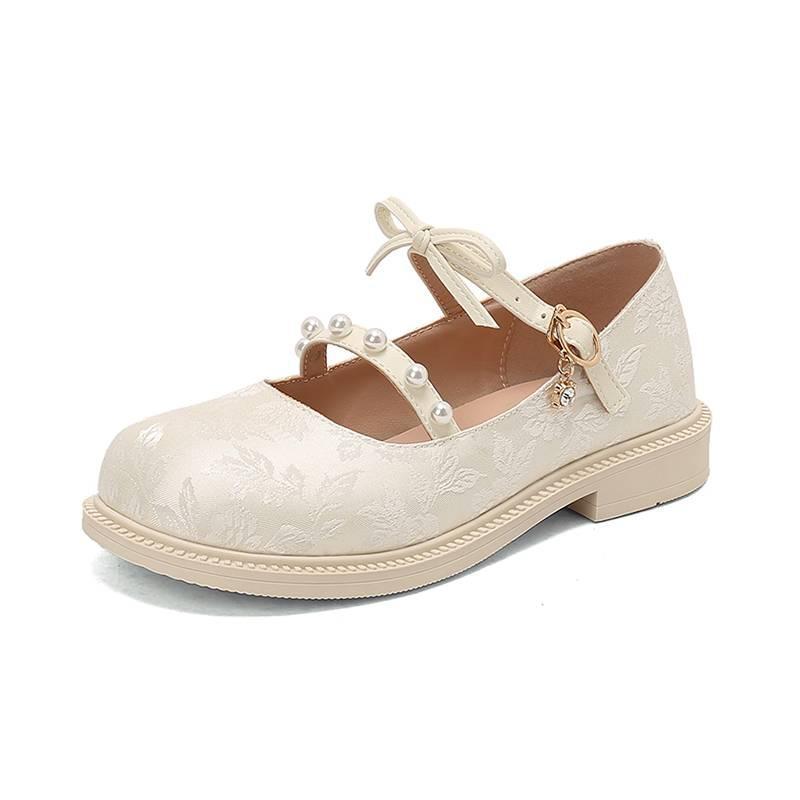 Girls Cheongsam Shoes National Style Retro Princess Shoes Rubber Soft Sole Catwalk Hanfu Shoes Middle Aged Children's Performance Children's Si