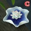 Handmade Ceramic Crafts Lotus Incense Base Aromatherapy Burner Sandalwood Stick Incense Holder for Living Room Home Decor