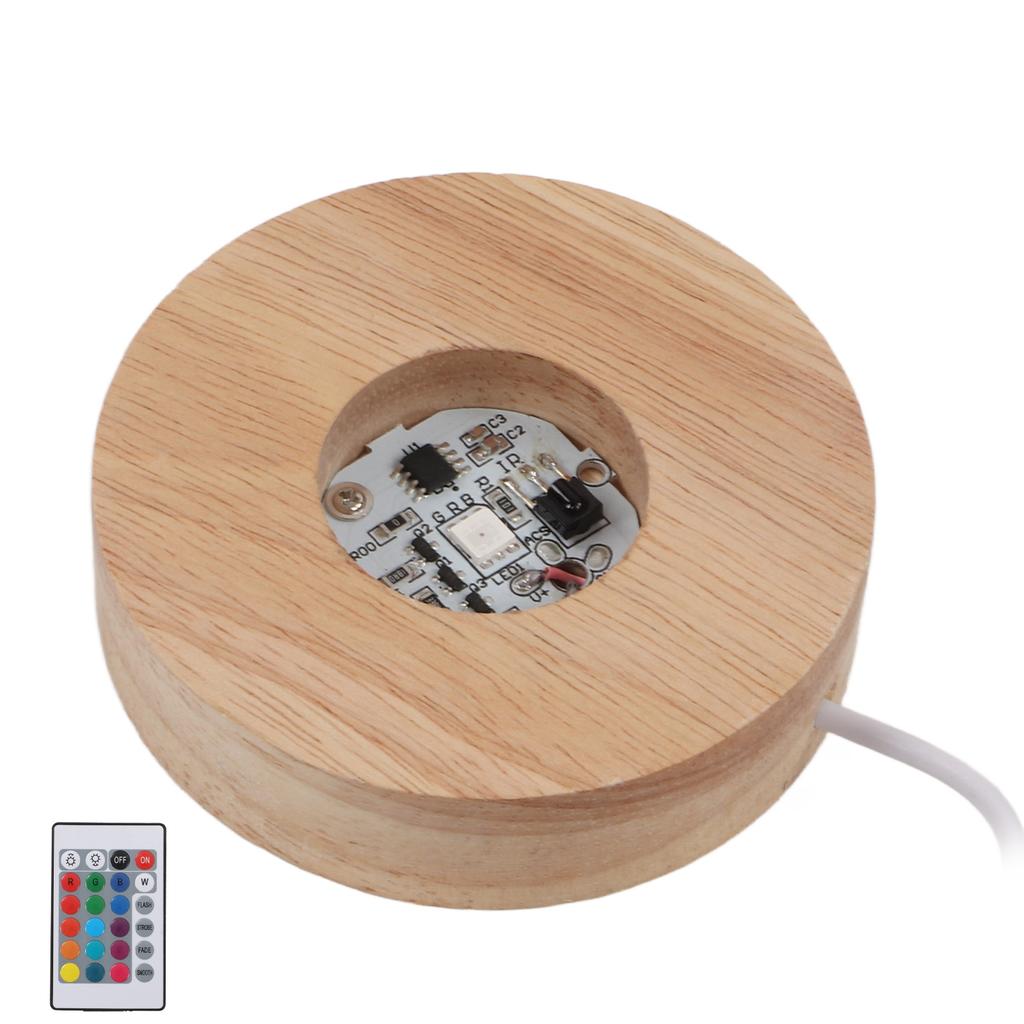 LED Light Base Wood Material Eco Friendly Elegant Style Sturdy Durable Wide Application Color LED Base