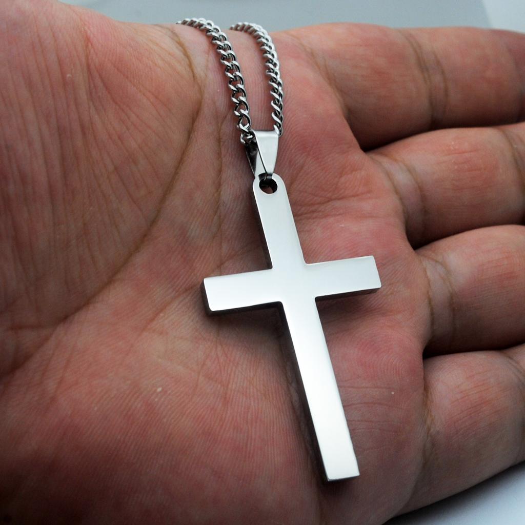 Cross Necklace Men'S Necklace 304 Stainless Steel Titanium Steel Pendant Necklace Ornament