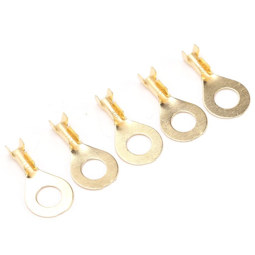 100Pcs Sturdy Structure Eye Terminal Brass Ring Cold Pressed Terminal  Low-frequency Working
