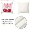 Pink Cherry Pillows With Bows Heart Pattern Polyester Pillowcase, Sofa Decorative Cushion Cov Headboard Pillow