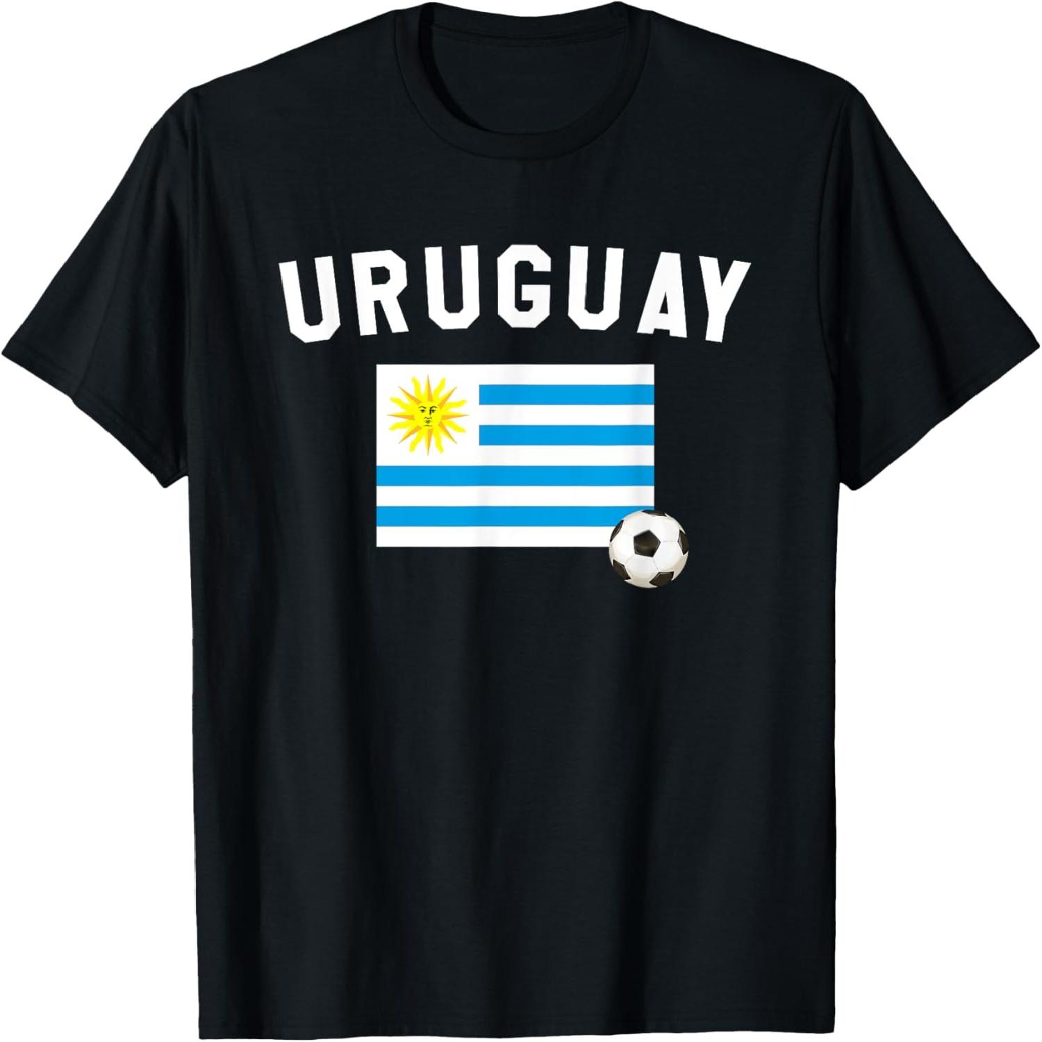Uruguay Flag with Soccer Ball T-Shirt S