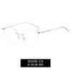 Spring Hinge Transparent Rimless Glasses Women Trendy Large Cat Eye Anti Blue Light Plain Glass Spectacle