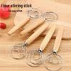 Oak Handle Stainless Steel Dough Whisk and Flour Sifter Mixer Tool