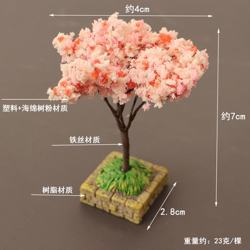 Doll House Mini Garden Simulation Cherry Blossom Willow Tree Landscaping Plant Ornaments Micro Landscape Sand Table Scene Prop Model