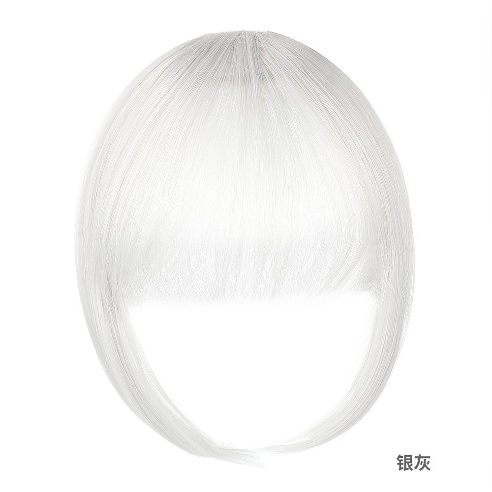 Straight Air Through Blunt Fringe with Clip Bangs Synthetic Hair Extension Heat Resistant Bangs Clip Natural Hairpiece