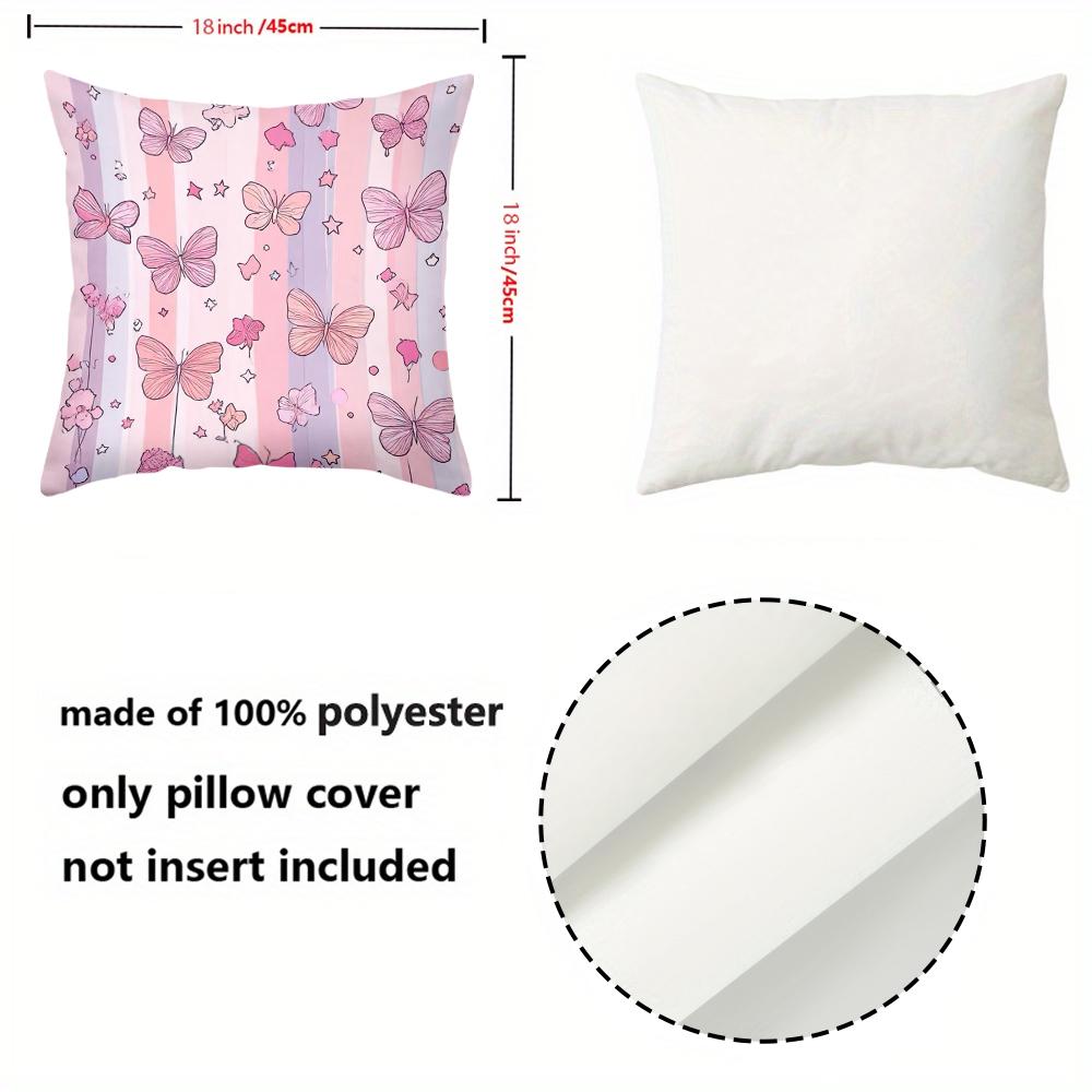 Pink Butterfly Heart Envelope Patterned Cushion Covers Polyester pillowcase, sofa decorative cushion cov Headboard Pillow