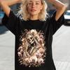 Orchid Floral Skull Skeleton Tee | Botanical Dark Romantic Spooky Flower Shirt