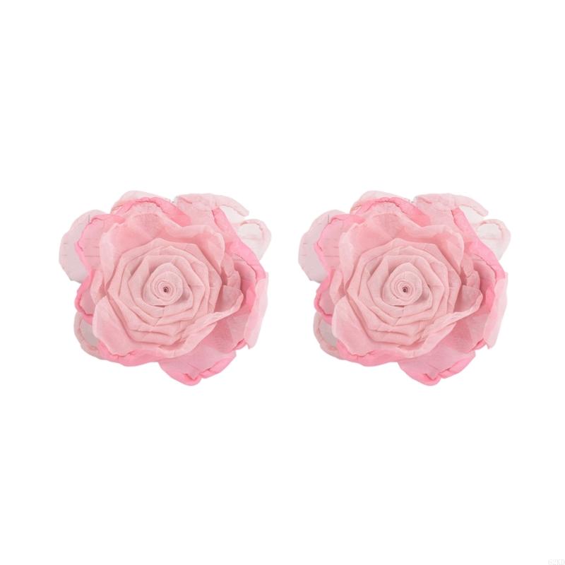 62KD 2 Piece Artificial Flower Curtain Tiebacks Metal Spring Clips for Window Drapes Drapery Holdbacks Clamps Room Decoration