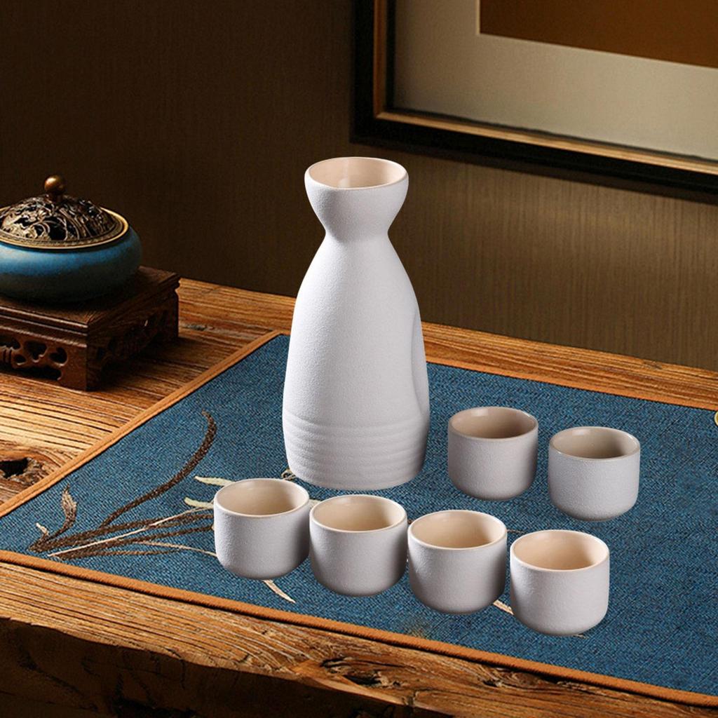 Set di sakè in ceramica, tazze e teiere, decorazione con 6 regali, bevanda creativa tradizionale