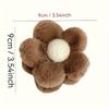 2-piece Stylish and Elegant Plush Flower Hair Clips, Simple and Cute Furry Headwear, Suitable for Ladies' Daily Life and Styling