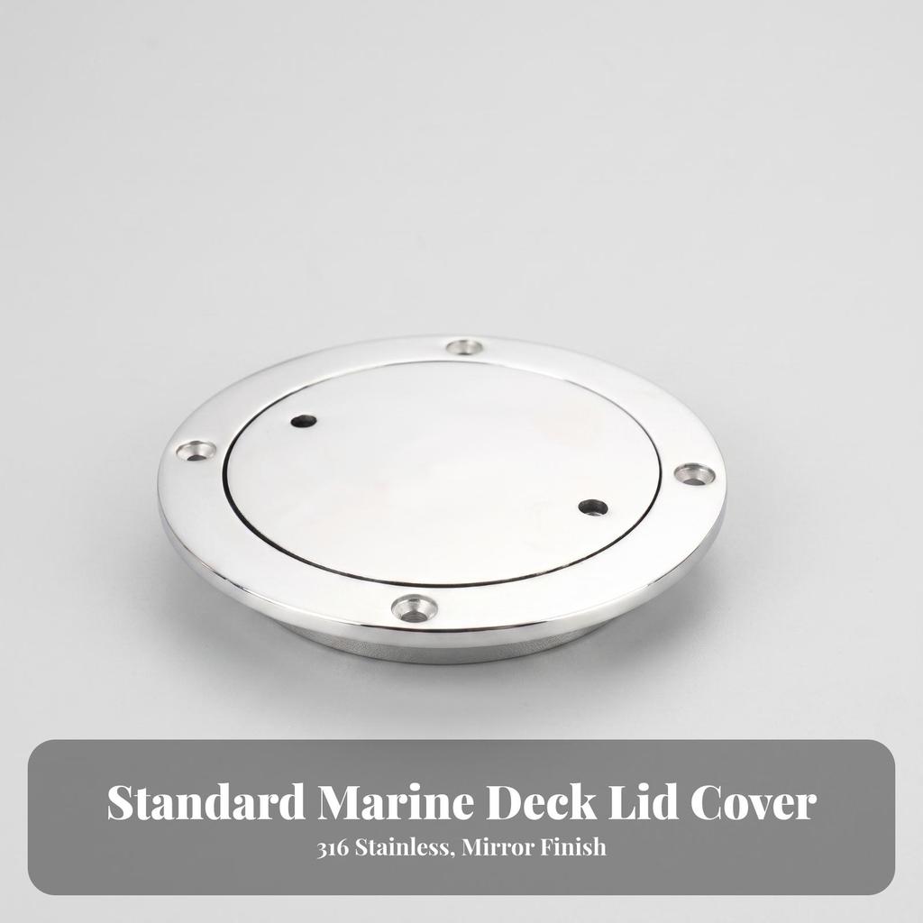 Easy to Install Boat Deck Plate | Polished Stainless Steel, PreDrilled Screw Holes 3 Inch