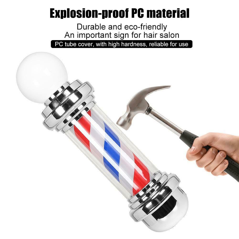 75cm Barber Shop Pole Rotating Lighting Red White Blue Stripe Rotating Light Stripes Sign Hair Wall Hanging LED Downlights