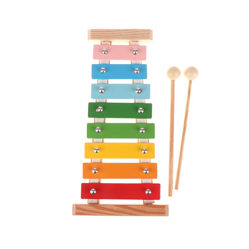 8 Keys Xylophone Toy Hand Knocking Glockenspiel Colorful Aluminum Plate Piano With Wooden Mallets Kids Musical Instrument Gift