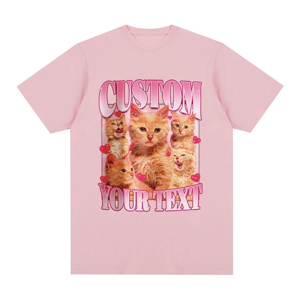 Custom Your Text Graphic T Shirts Cat Lovers Gift T-shirts Women Casual Harajuku Short Sleeve T-shirt Streetwear Tops