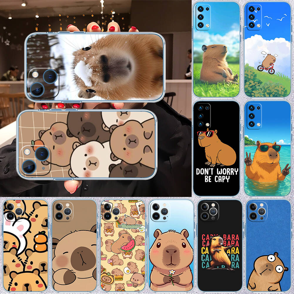 Cartoon Capybara Case for Motorola G10 G20 G04 E30 E40 E22 E20 E13 E15 G22 G23 G05 G75 G35 G55 E22S E7 G6 G7 G8 G9 Plus Power Play